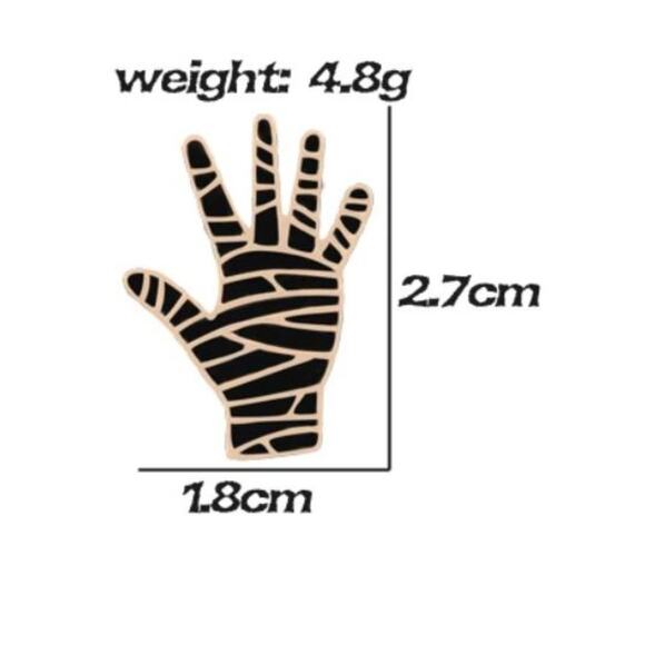 Mummy Hand Halloween Pin Brooch - Picture 2 of 2